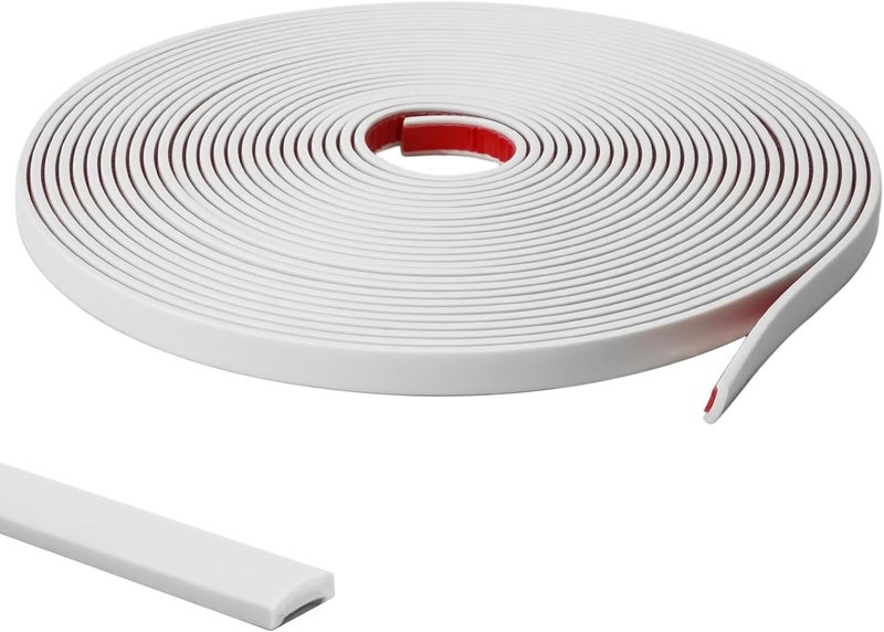 JSIWOTH 9.8 Ft Peel and Stick Wall Molding Trim, White(Paintable) Self Adhesive Flexible Trim for Wall, Edges, Borders, Window Frames, Backsplash Tiles, Baseboard & More (W:0.4", T:0.1") - Image 1